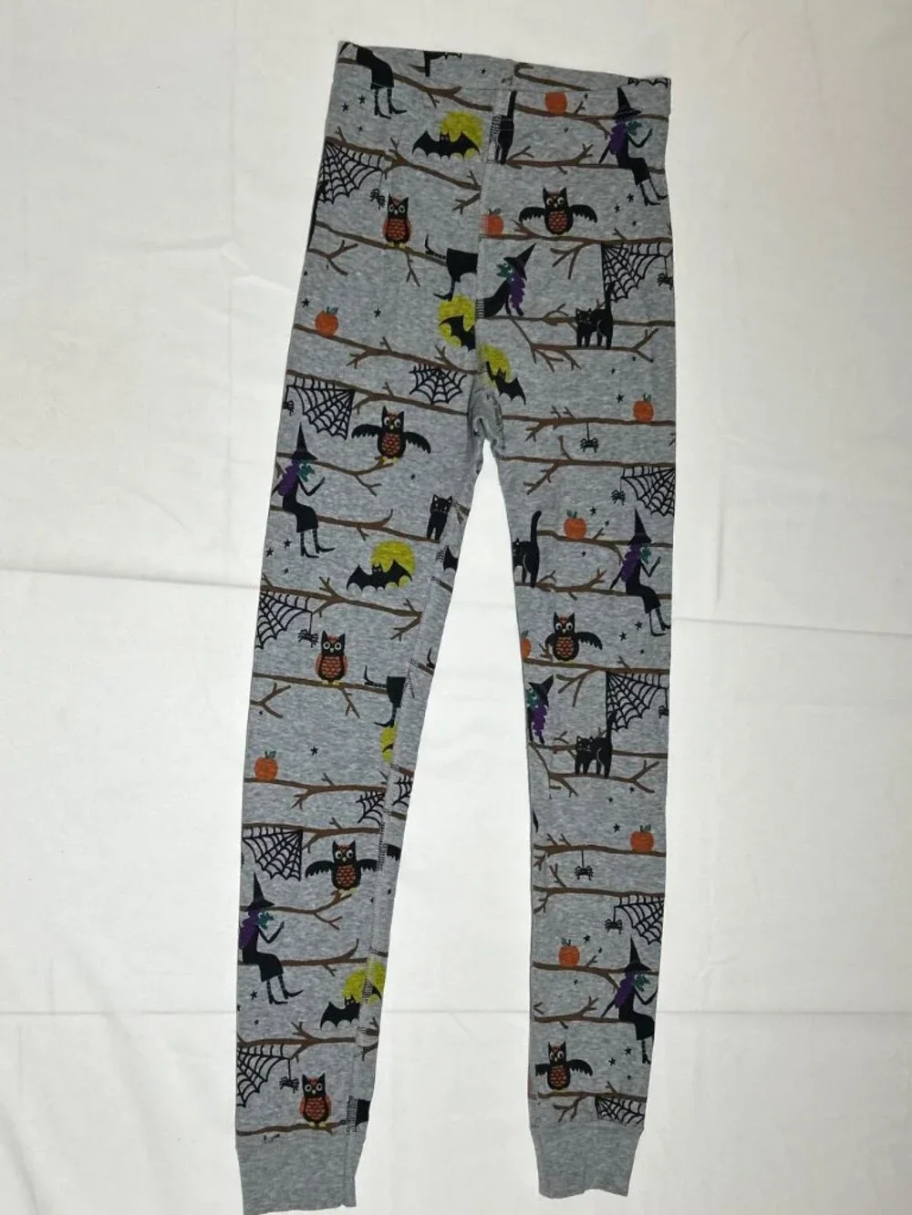 Hanna Andersson Unisex Kids 8 130cm Gray Halloween Print Long john Pajamas